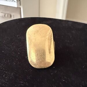 Gold-Tone Rectangular stretchable Statement Ring